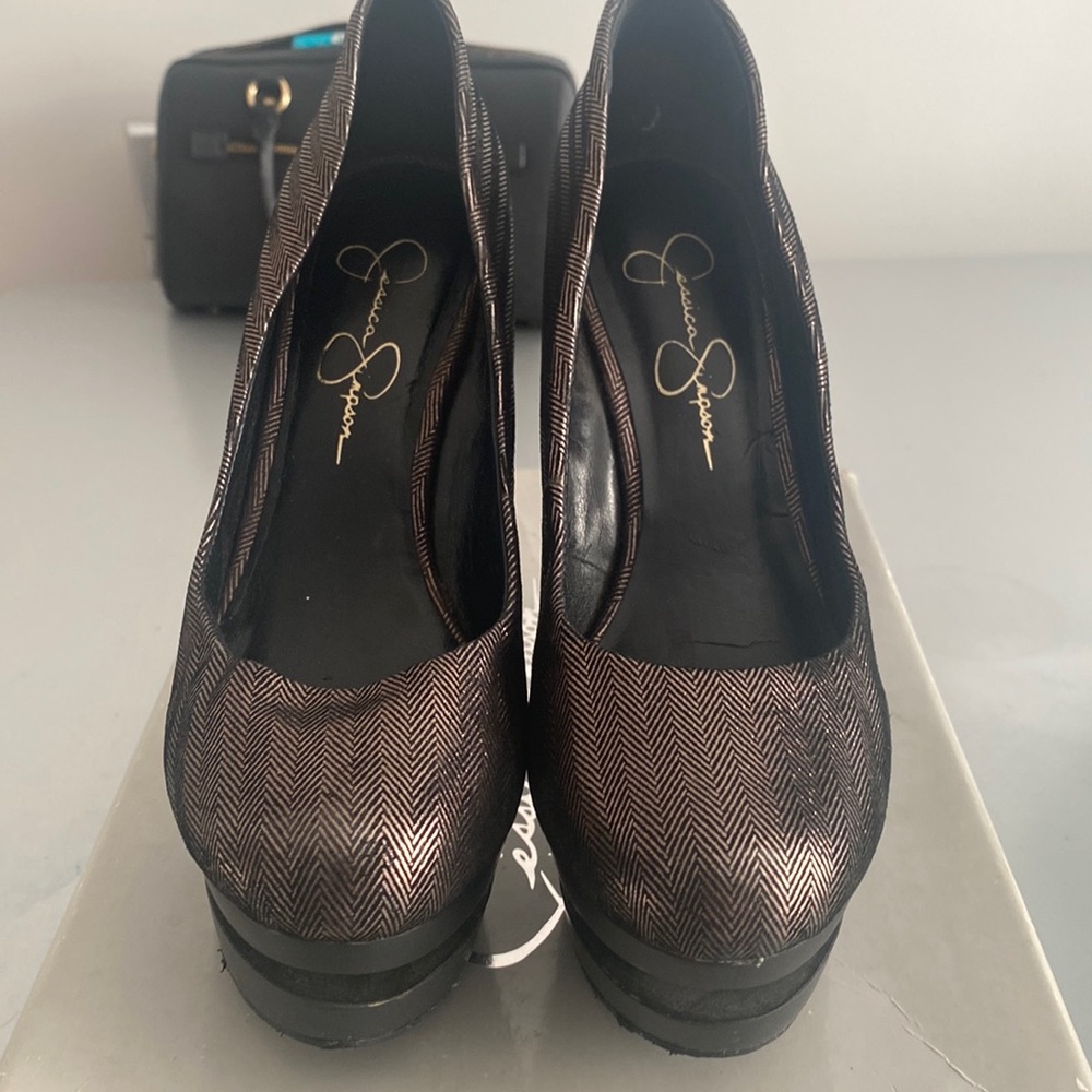 Black & Gold Metallic Heels